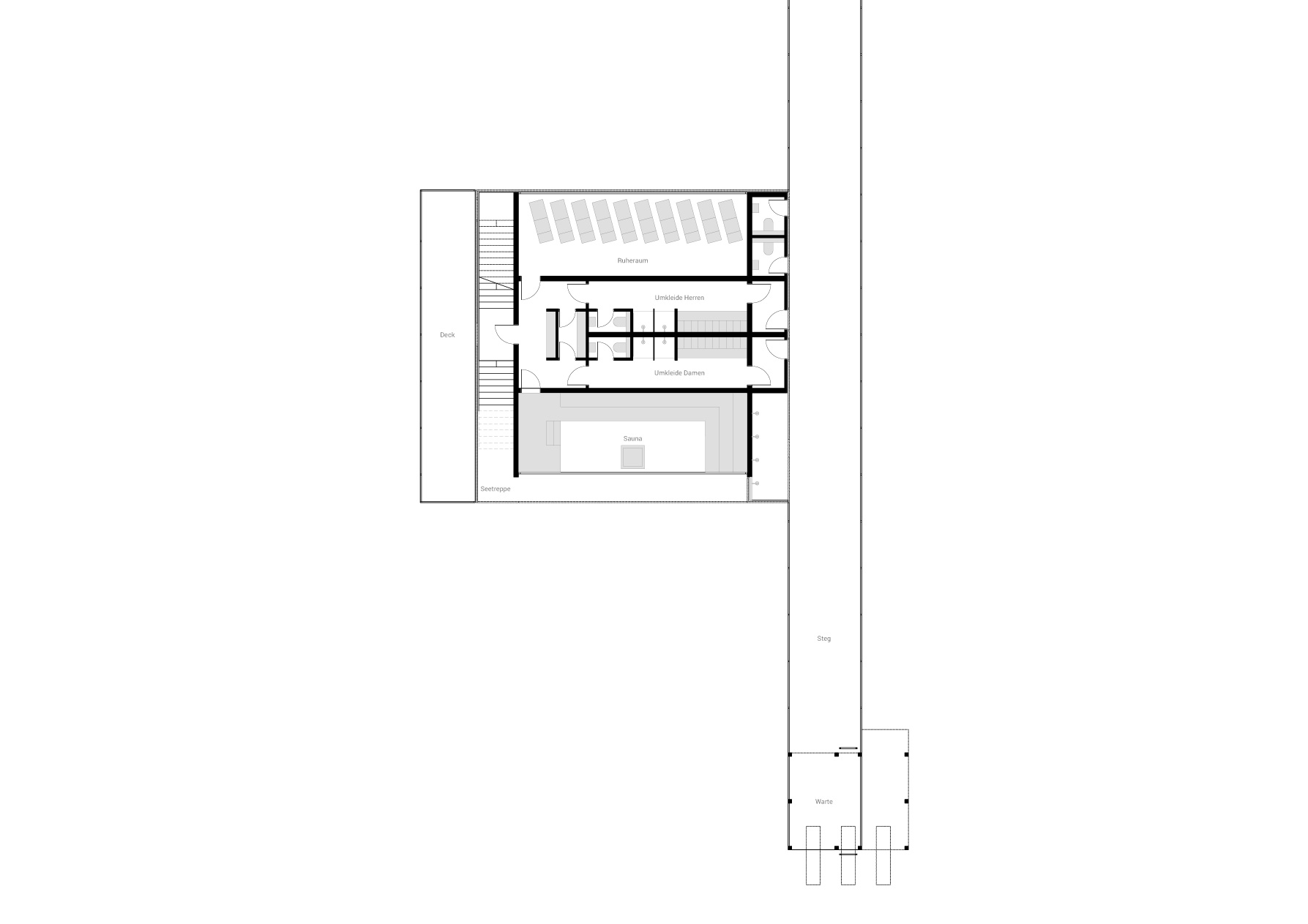 KUBIK Architektur - Studio für Architektur Berlin - architecture - Projekt - Seesauna - Grundriss