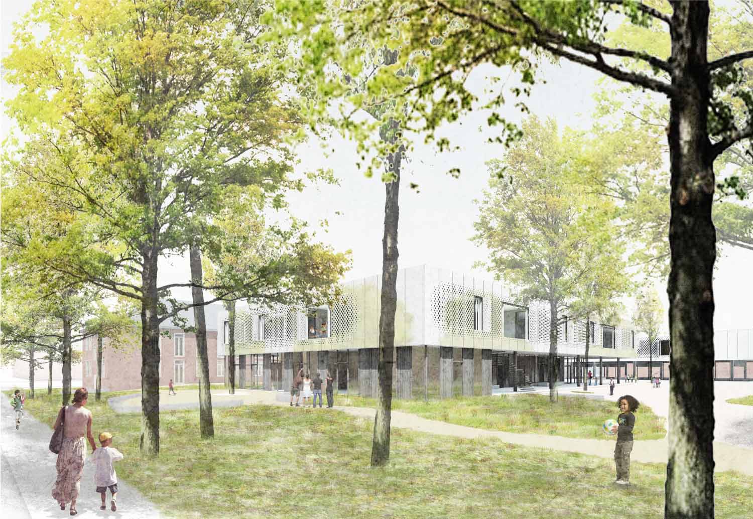 STUDIOKUBIK-architektur-architecture-berlin-Grundschule-Kindergarten-Hort-Krampnitz_Perpsektive